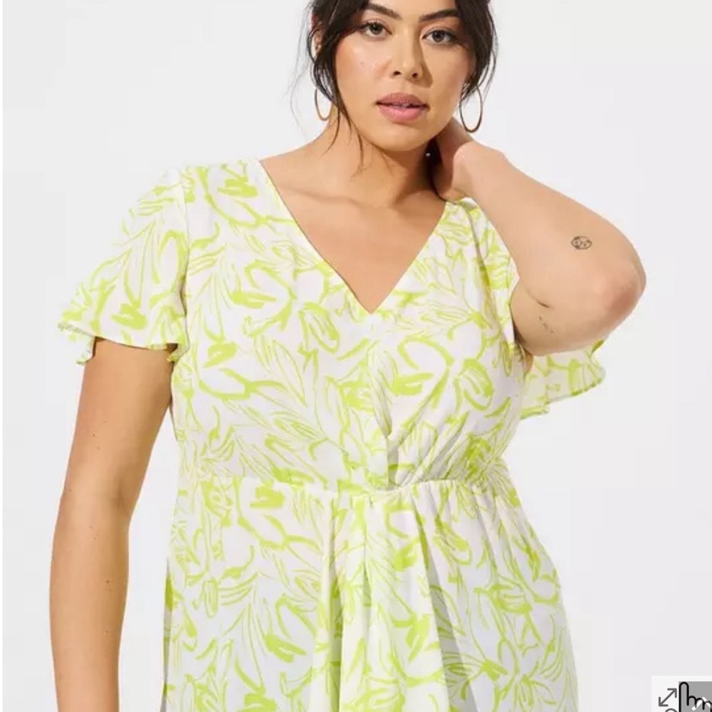 Georgette Twist Surplice Flutter Sleeve Blouse